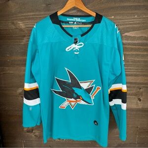 San Jose Sharks Authentic Adidas Teal Home Jersey Hertl Sz  50